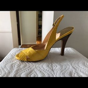Cole Haan yellow peep toe sandals